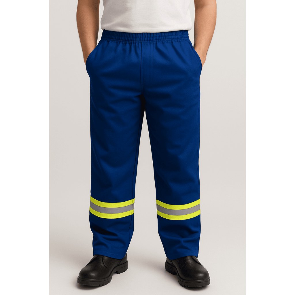 Calça Refletiva Brim Cores - Com Faixa Refletiva