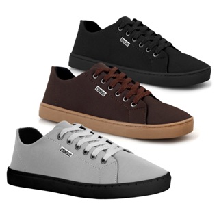 KIT 3 pares de tênis casual masculino estiloso em Oferta na Shopee
