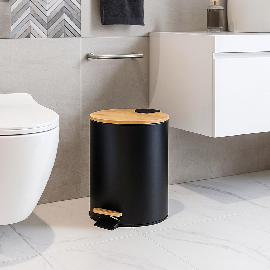 Lixeira para Casa Banheiro Cozinha Grande em Inox ou Metal Com e Pedal Decorativa Multiuso