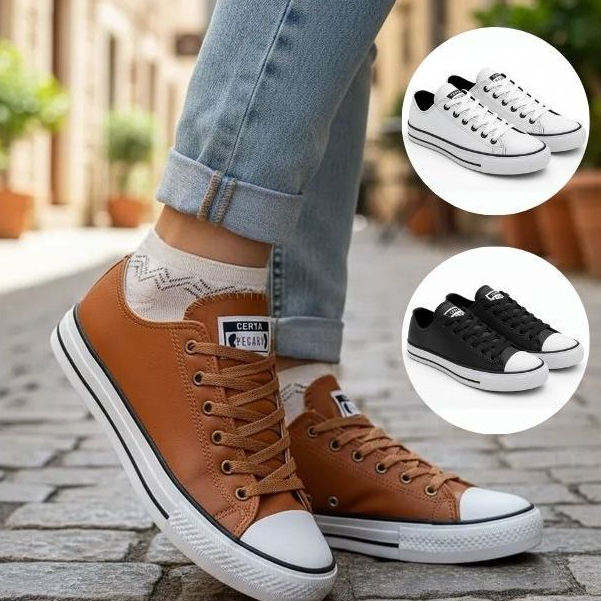 Tênis Feminino e Masculino Cano Baixo Tradicional Esportivo e Casual