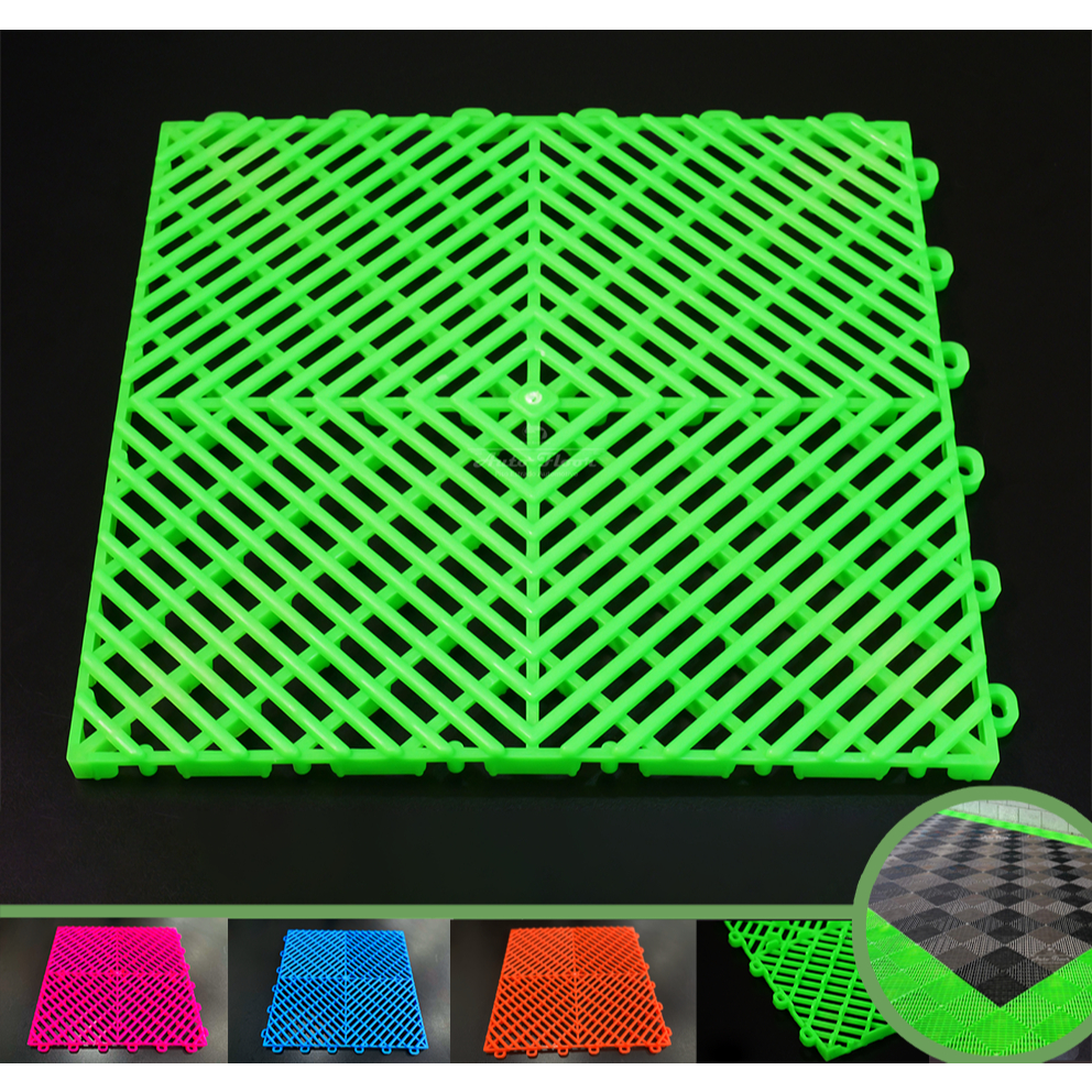 Kit 80 Pisos Modulares Automotivo 7m² Refletivo Neon 30x30 - Direct Borrachas em Oferta na Shopee