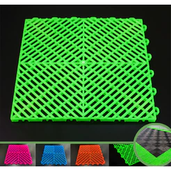 Kit 80 Pisos Modulares Automotivo 7m² Refletivo Neon 30x30 - Direct Borrachas