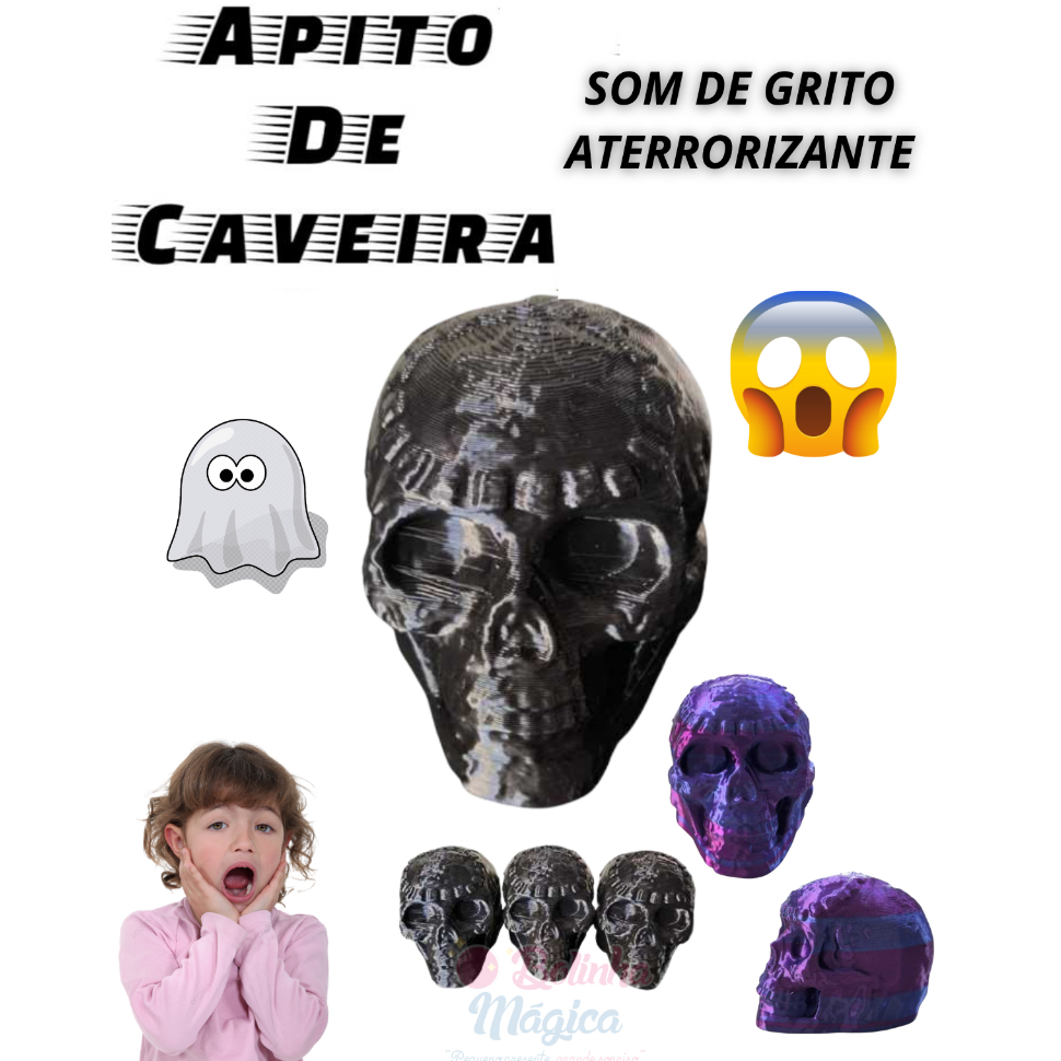 Kit 2 Apitos Caveira Da Morte Grito Aterrorizante Maia Halloween Brincadeira Amigo da Onça Pegadinha em Oferta na Shopee
