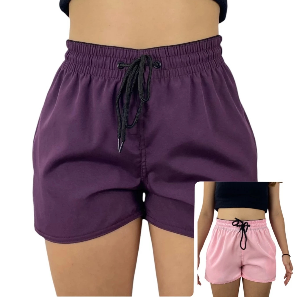 Kit 2 Shorts Feminino Soltinho Elastano de Qualidade Academia Corrida Atividades ao Ar Livre Dia a Dia