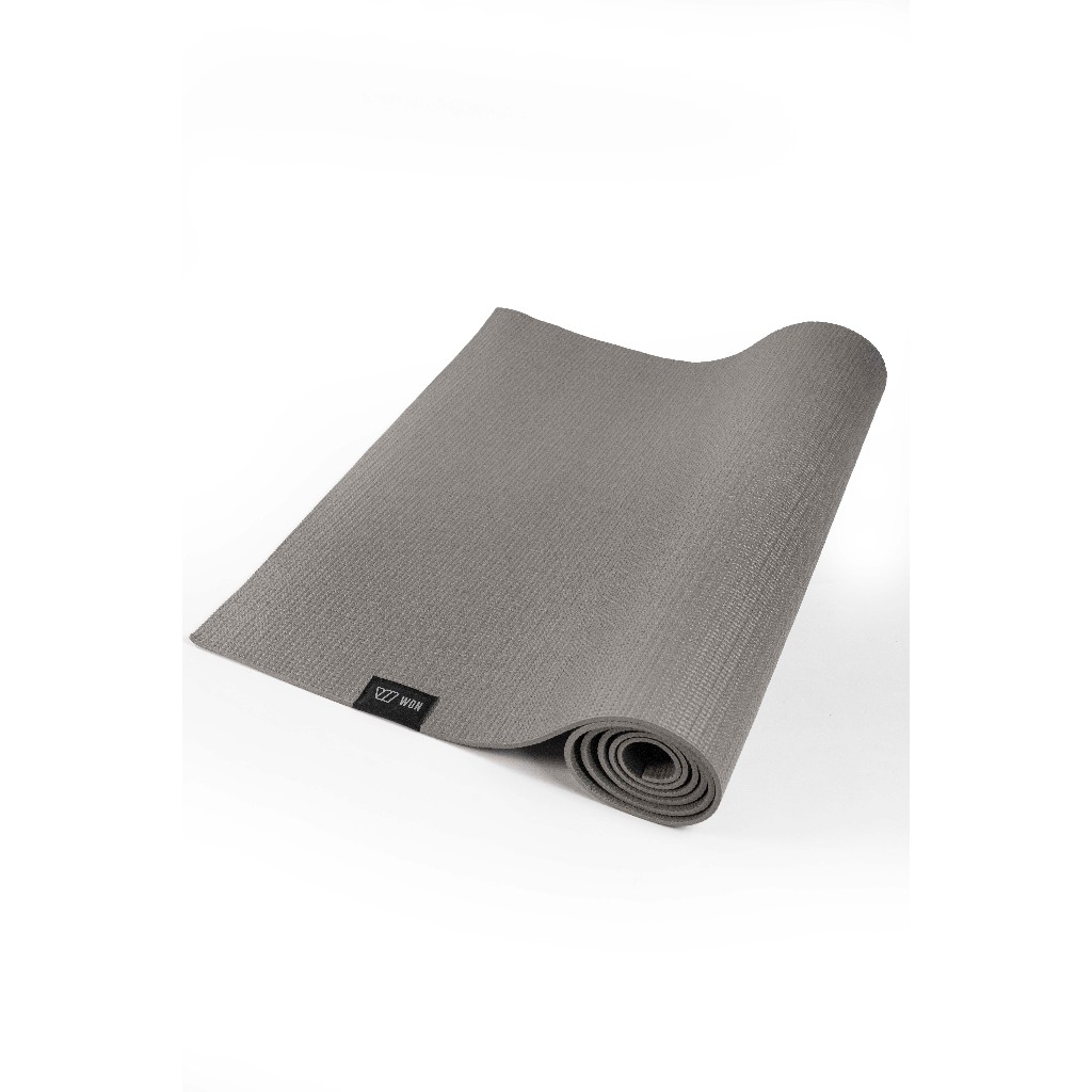 Tapete Yoga Pilates Antiderrapante Academia Exercício Alongamento Cinza WON 166x60x0,5cm