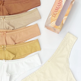 Kit 7 Calcinhas Femininas Fio Duplo Microfibra Diamantes Colorido e Nude em Oferta na Shopee