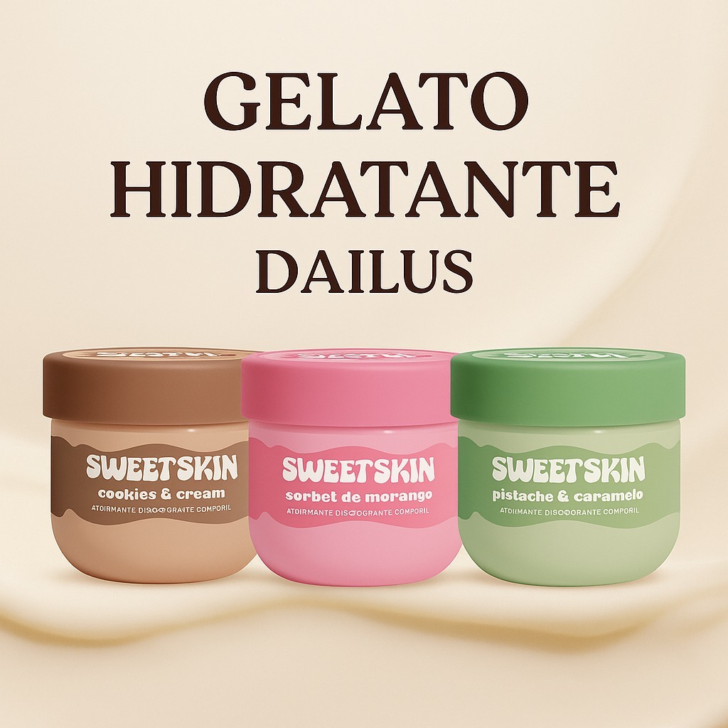 DAILUS  SWEET SKIN - KIT COM 3 CREME HIDRATANTE CORPORAL GELATO 200ML