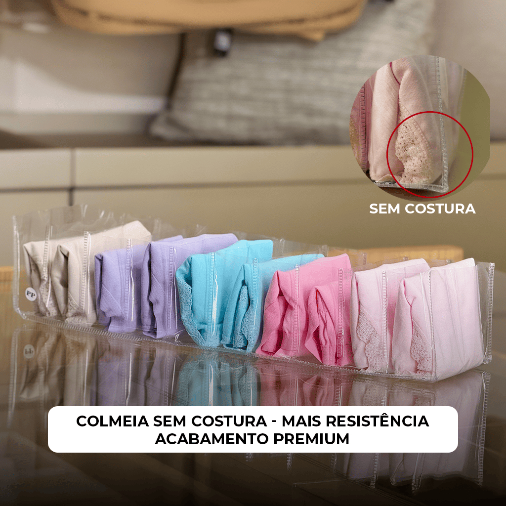 Colmeias Organizadoras de Gaveta Premium Transparente Sem Costura Material Resistente Tam PP-P-M -GG