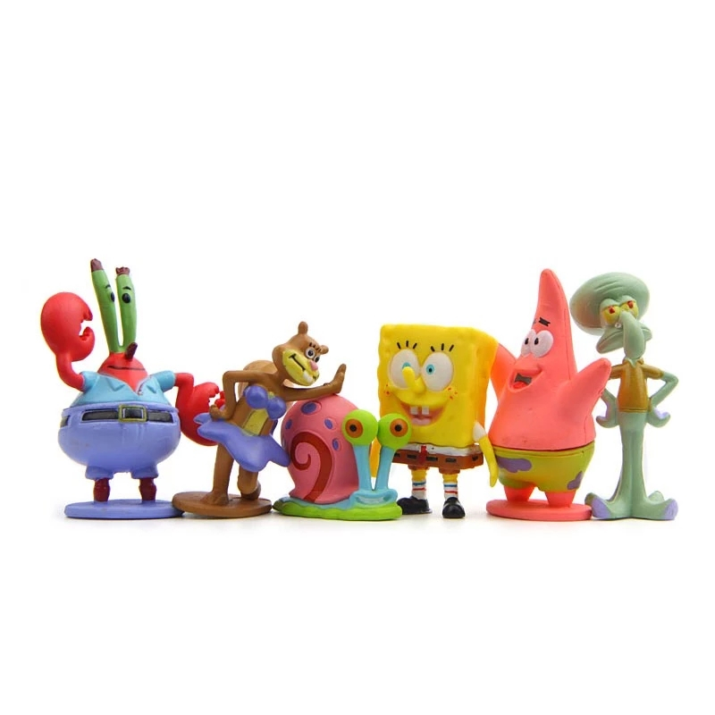 Detalhes do Bob Esponja Colecionável Kit 6 Miniaturas Bonecos Cartoon Anime