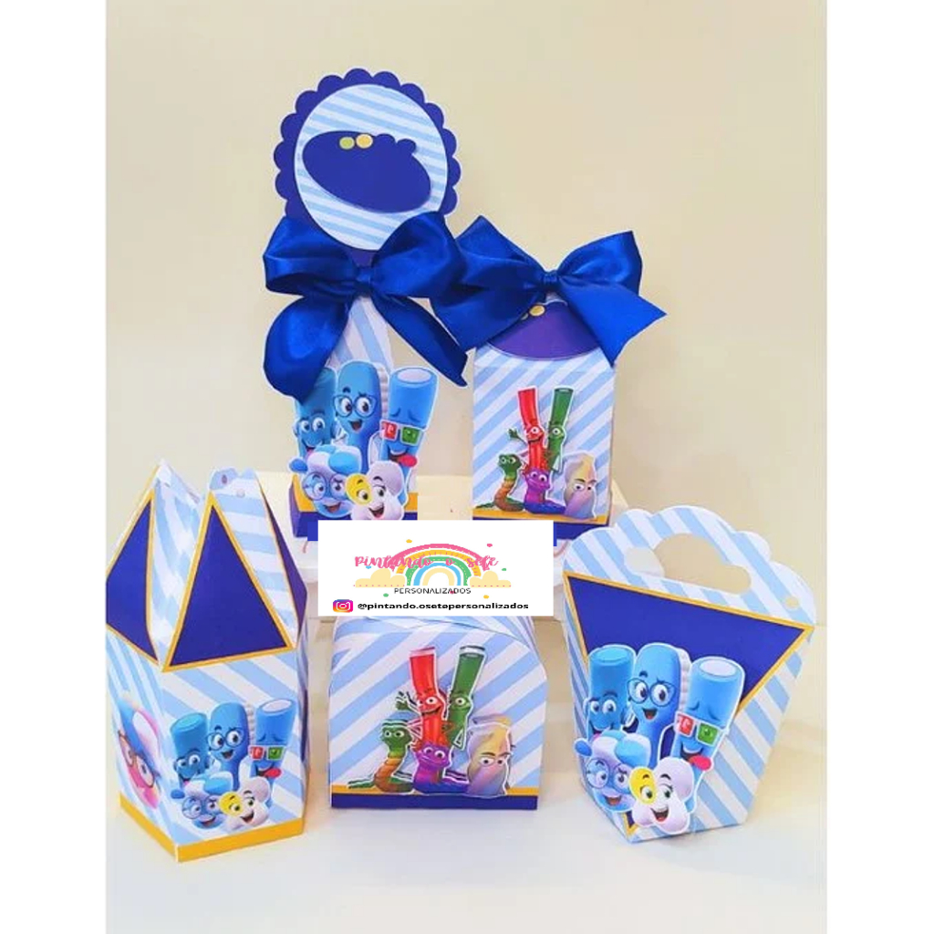 Kit Personalizado Bala Fini Menino - Bala Fini  Azul - PEGUE E MONTE