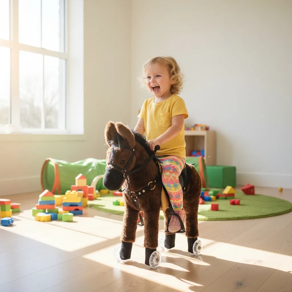 Cavalinho de Rodinha Brinquedo P/ Criança Mexe Pescoço 1/5 anos em Oferta na Shopee