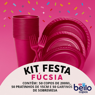Kit Festa Descartável Perolado Com 50 Copos 200ml, 50 Pratinhos 15cm e 50 Garfinhos Sobremesa em Oferta na Shopee