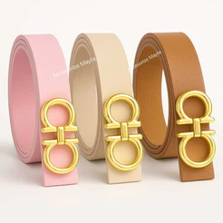 Kit 3 Cintos Feminino para Vestido Short Calça com Fivela Dourado