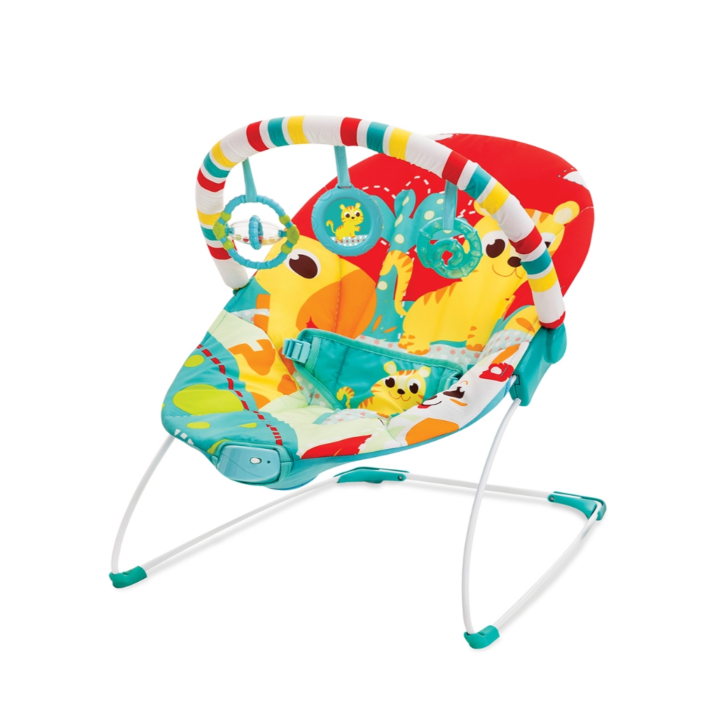 Cadeira de Balanço e Descanso para Bebê Vibratória Infantil Carnaval Vermelho Leão Mastela - Até 11 kg