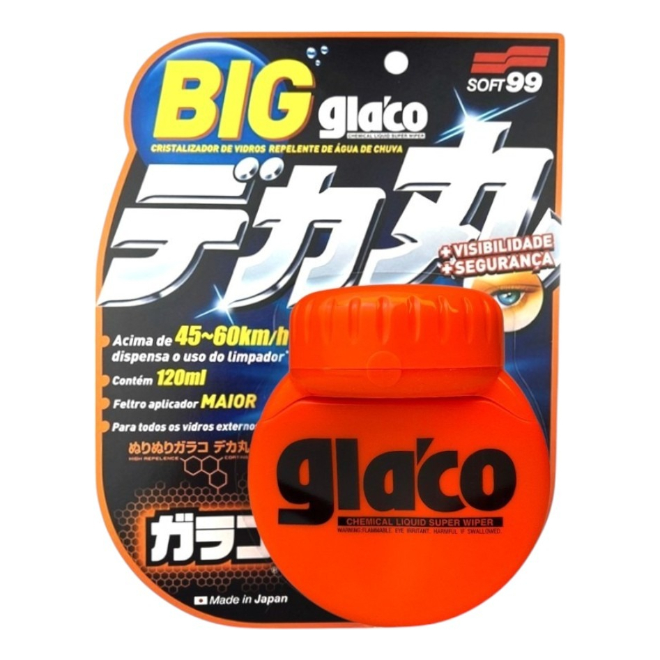 Glaco Big 120ml Cristalizador Vidros Repele Água Soft99 em Oferta na Shopee