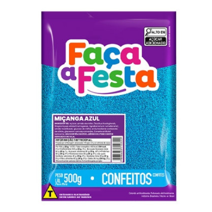 Confeito Miçanga 500g Leke Gourmet Azul em Oferta na Shopee