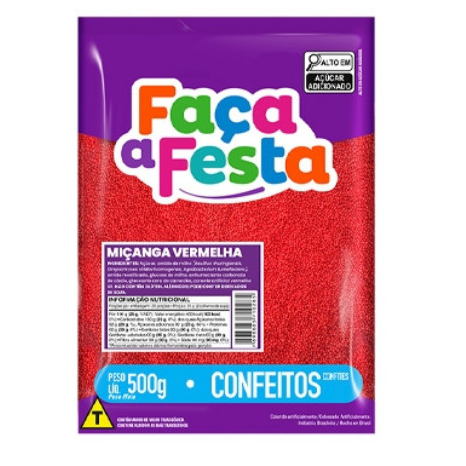 Confeito Miçanga 500g Leke Gourmet Vermelha em Oferta na Shopee