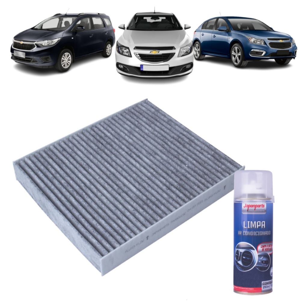 Kit Filtro Ar Condicionado + Higienizador Cobalt Cruze Onix Spin Novo Prisma em Oferta na Shopee