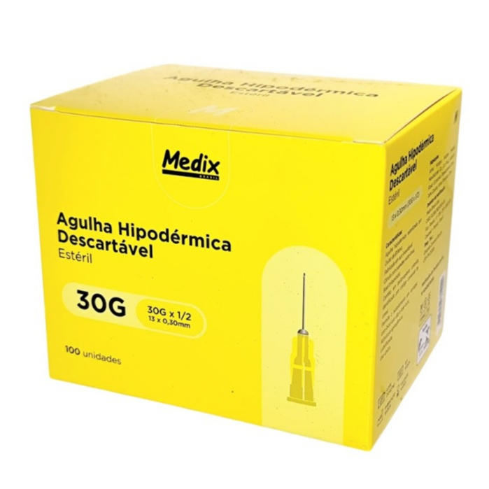 Agulha HiPodérmica Descartável 13x0,30mm Medix Cx C/100 Unid em Oferta na Shopee