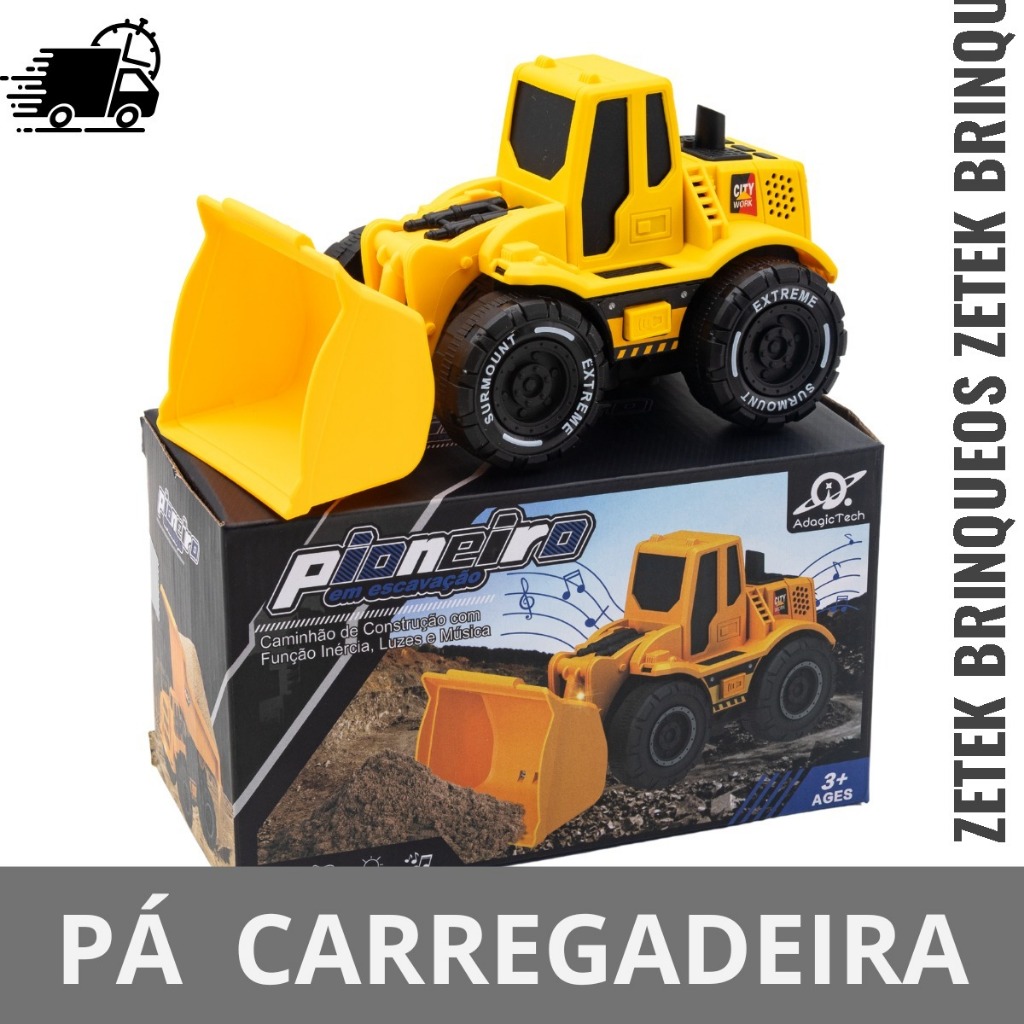 Trator Pá Carregadeira com Luzes e Sons Brinquedo Infantil de Fricção Presente dia das Crianças em Oferta na Shopee