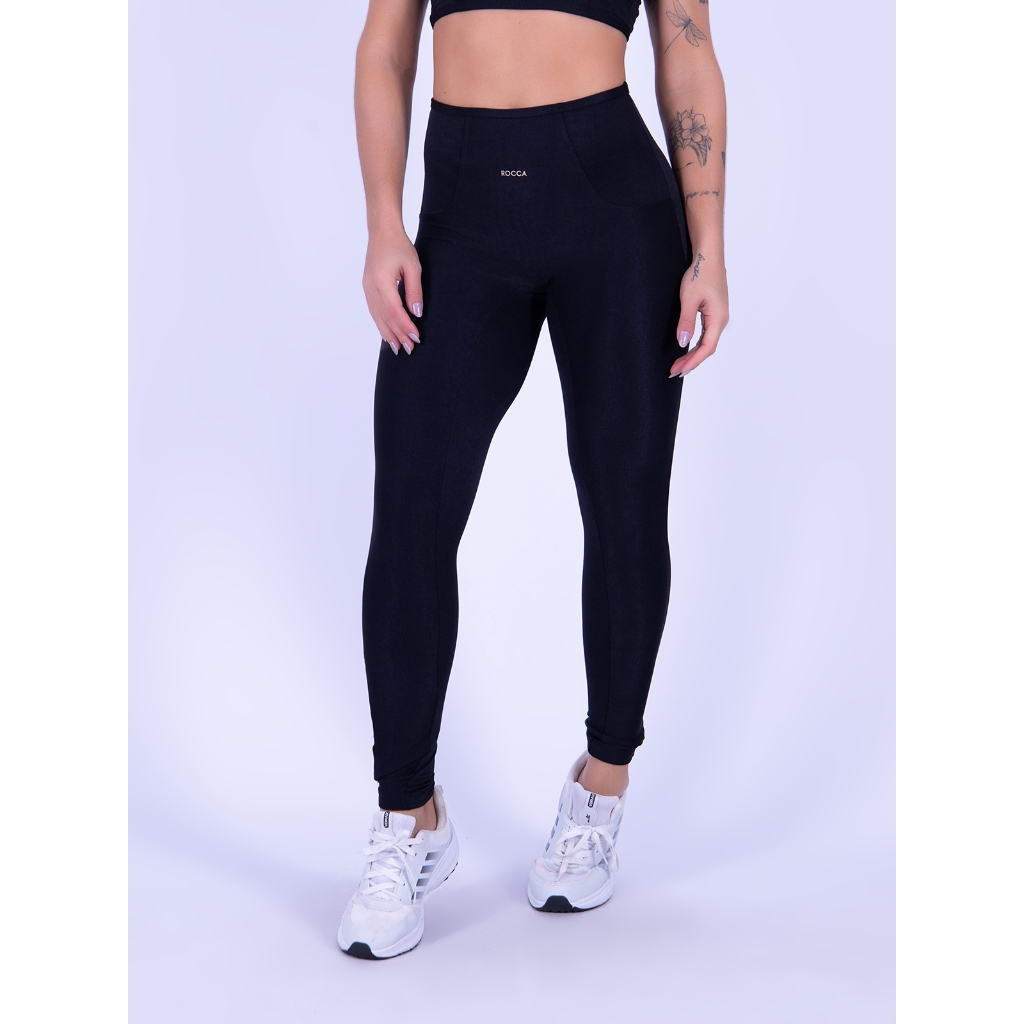 Calça Legging de Poliamida Forma Fit com Bolso Fake em Oferta na Shopee