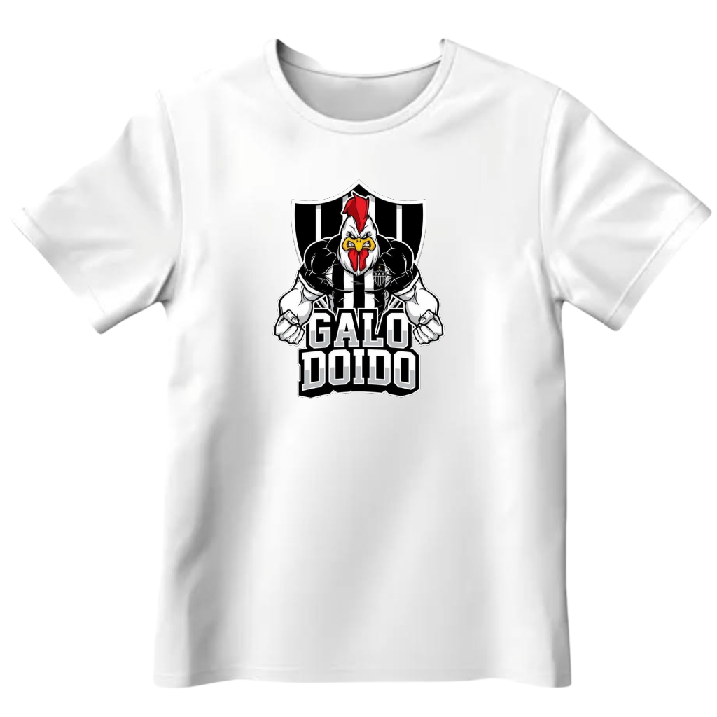 Camiseta Infantil Torcida Galo Doido Mineiro Futebol Blusa