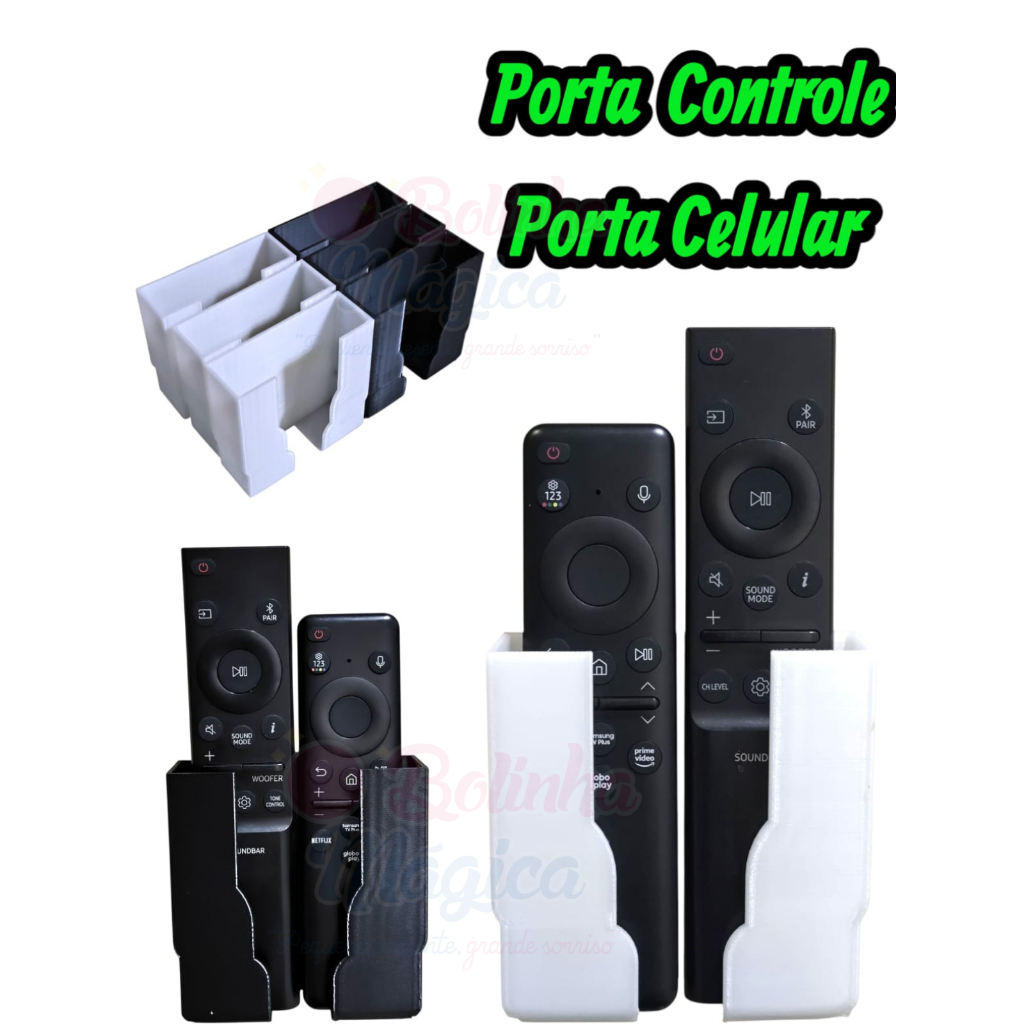 Suporte Duplo de Parede Kit  Para Controle Remoto Porta Telemóvel Autoadesivo Fixação Prático em Oferta na Shopee