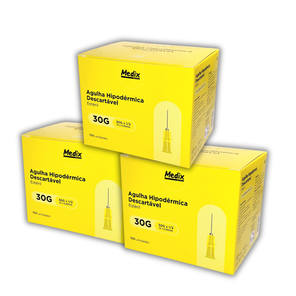 Agulha Hipodérmica Medix 13x0,30mm - Kit 300 unidades