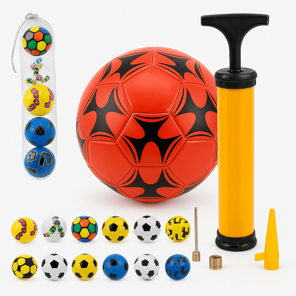 Kit Bola de Futebol + Bomba de Ar Quadra Praia Grama Society Campo