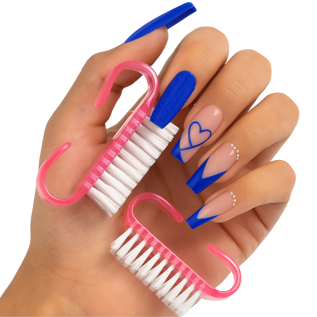 Kit 2 Escovinhas Manicure Pedicure Limpeza Higiene De Unhas de gel Polygel Tirar po da unha esmaltação nail esmalte