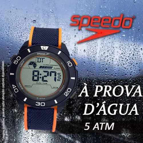 Relógio Speedo Masculino Digital Azul/laranja 15098g0evnv2