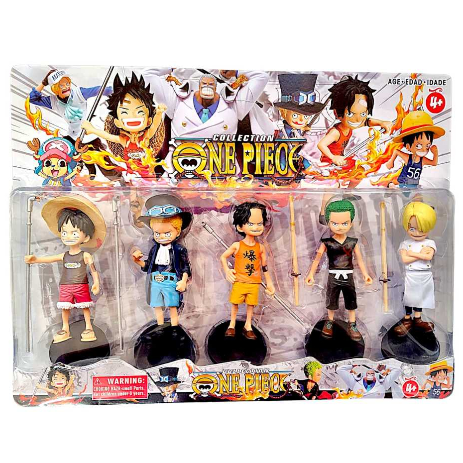 Kit 5 Bonecos Anime Luf 14cm Pvc Coleção C/ Base e Acessórios em Oferta na Shopee