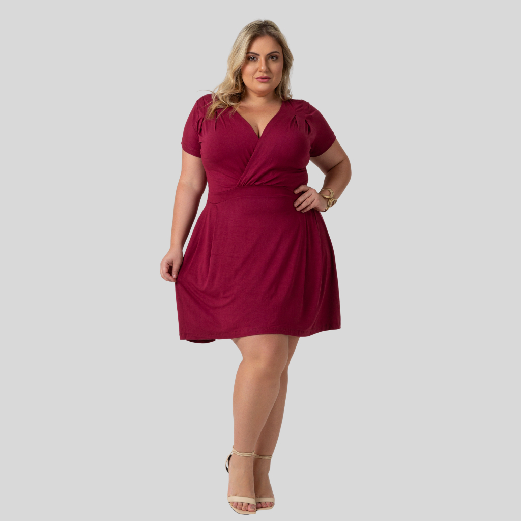 Vestido Fresquinho De Viscolycra Plus Size  Decote Transpassado Vestido Amamentação