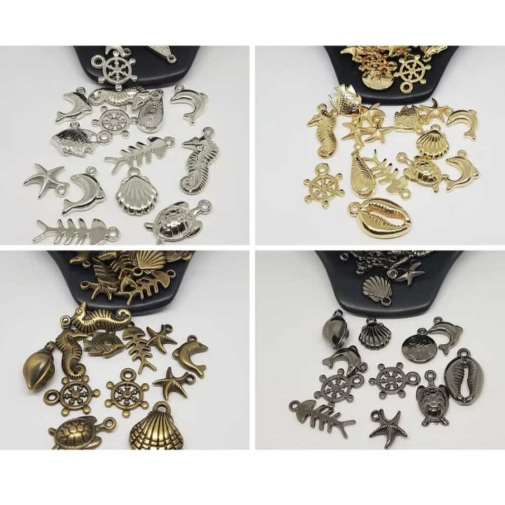 Pingentes Sortidos  do Mar Em ABS pacotes com 25/50 unidades linha mar verão em Oferta na Shopee