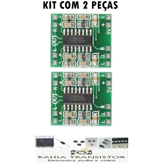 Mini módulo  pam8403  Arduino Amplificador  som Esterio 2ch 3w +3w  kit com 2 peças Original