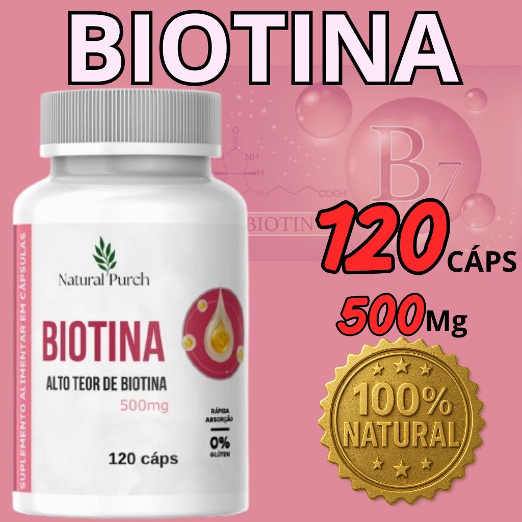 Biotina Autêntica 120 Cápsulas - Suplemento Capilar