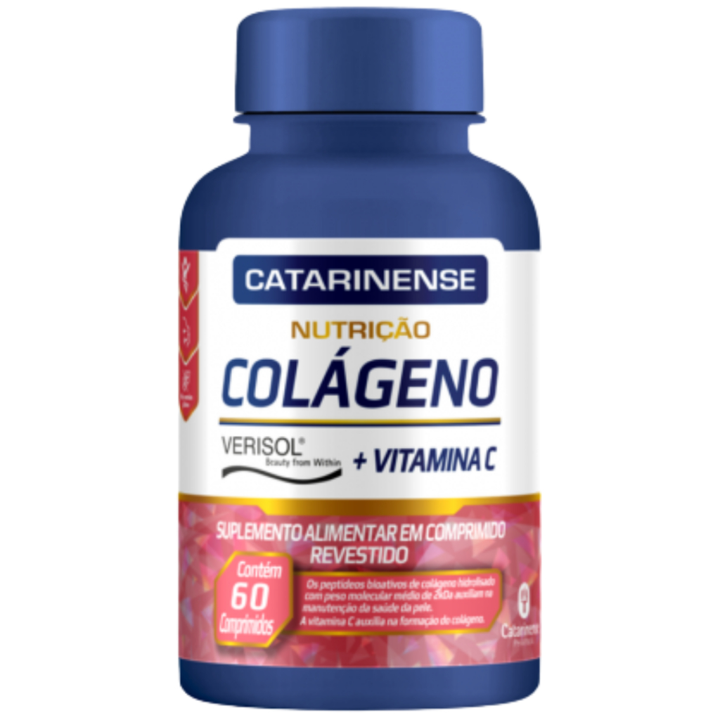 Colágeno Verisol + Vitamina C Catarinense 60 Cápsulas. Sabor Neutro