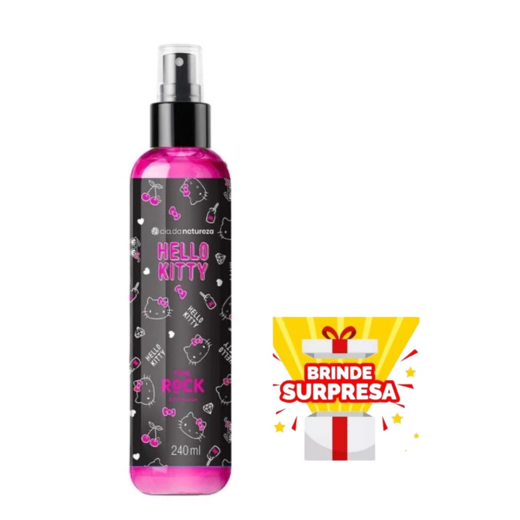 Cia da Natureza Hello Kitty Deo Colônia Body Splash Pink Rock 240ml
