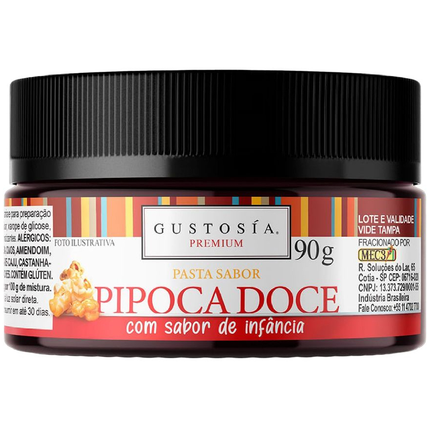 Pasta Saborizante Concentrado Sabor Pipoca Doce Sabor de Infância 90g MEC3 Gustosía Premium