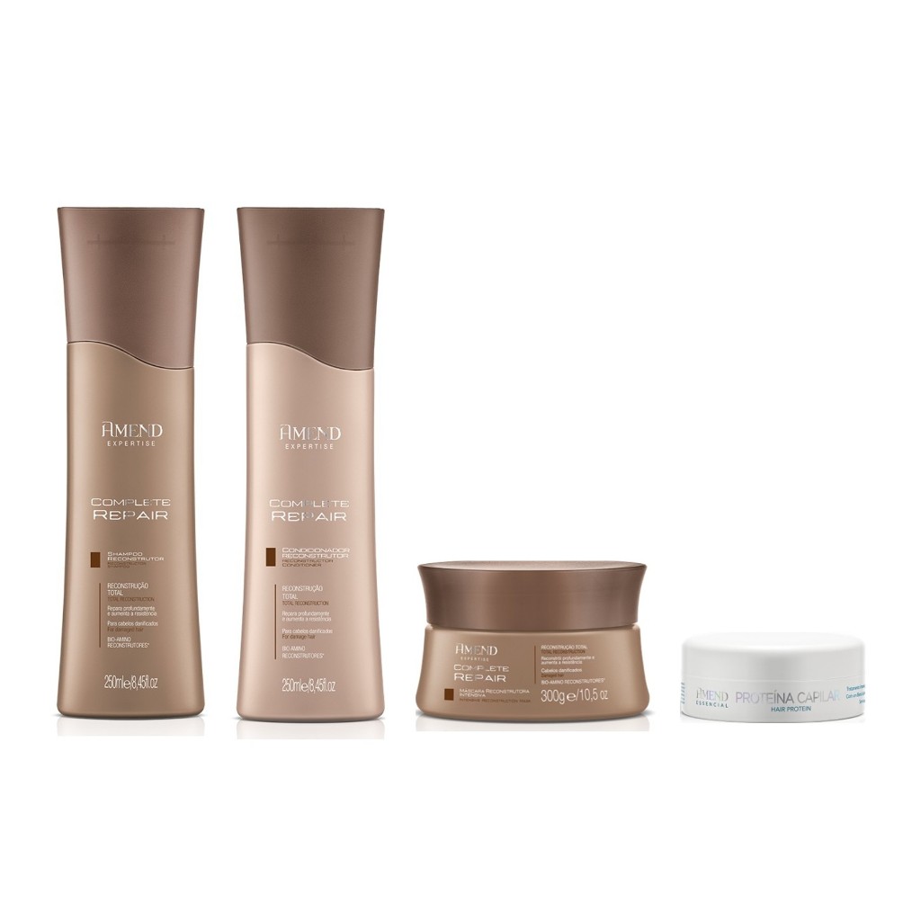 Amend Kit Complete Repair Shampoo e Condicionador 250ml + Máscara 300g + Proteína Capilar 100g