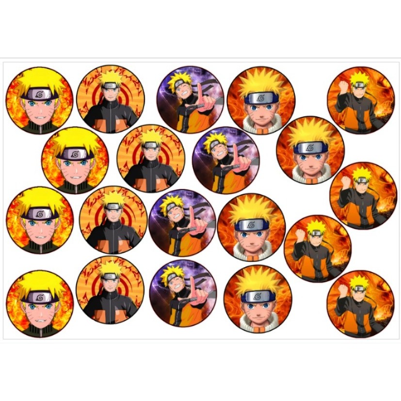 ADESIVO REDONDO 5X5cm NARUTO LEMBRANCINHAS DE FESTA NARUTO PERSONALIZADOS NARUTO