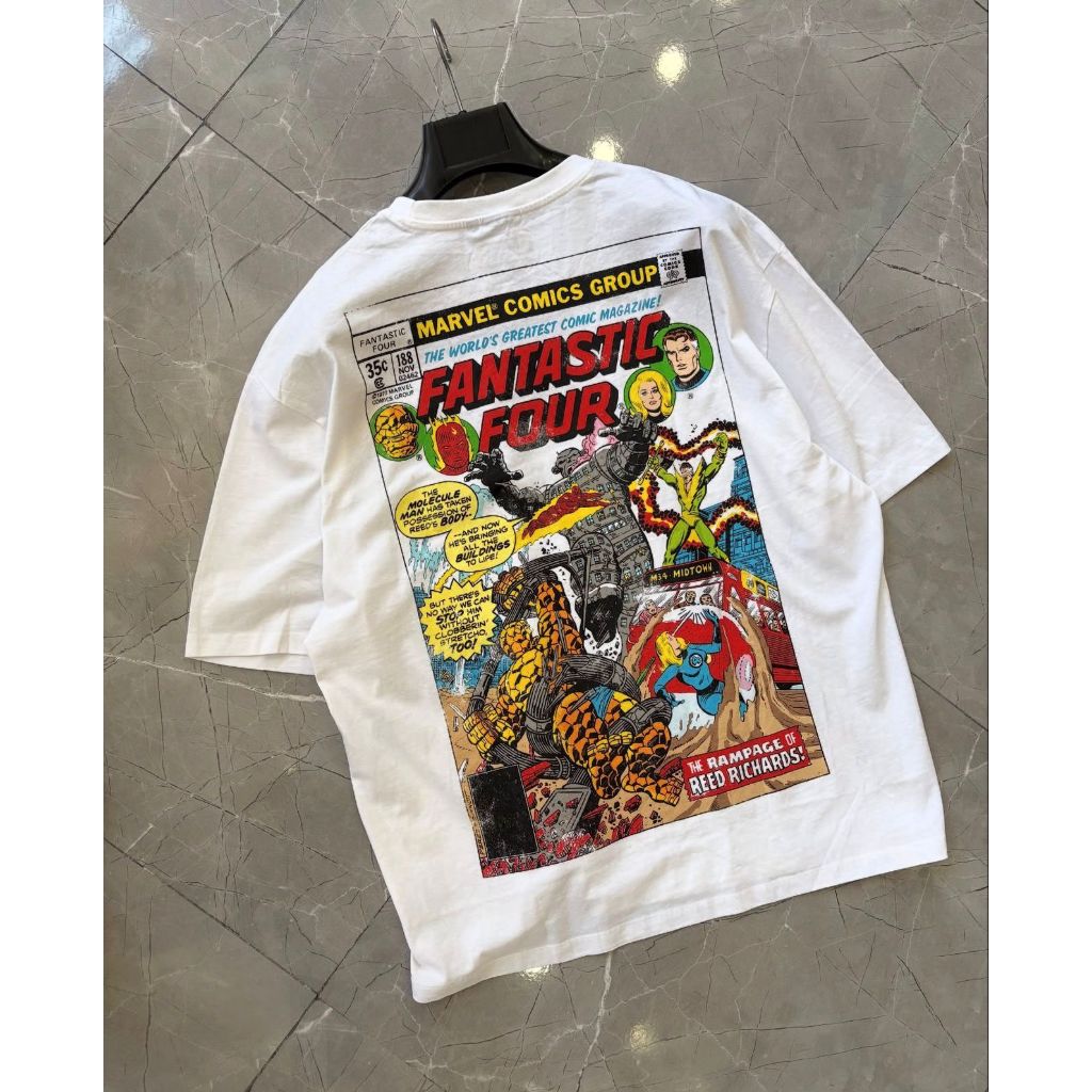 Camiseta Quarteto Fantástico Marvel Oversized Streetwear Plus Size Aftersoul