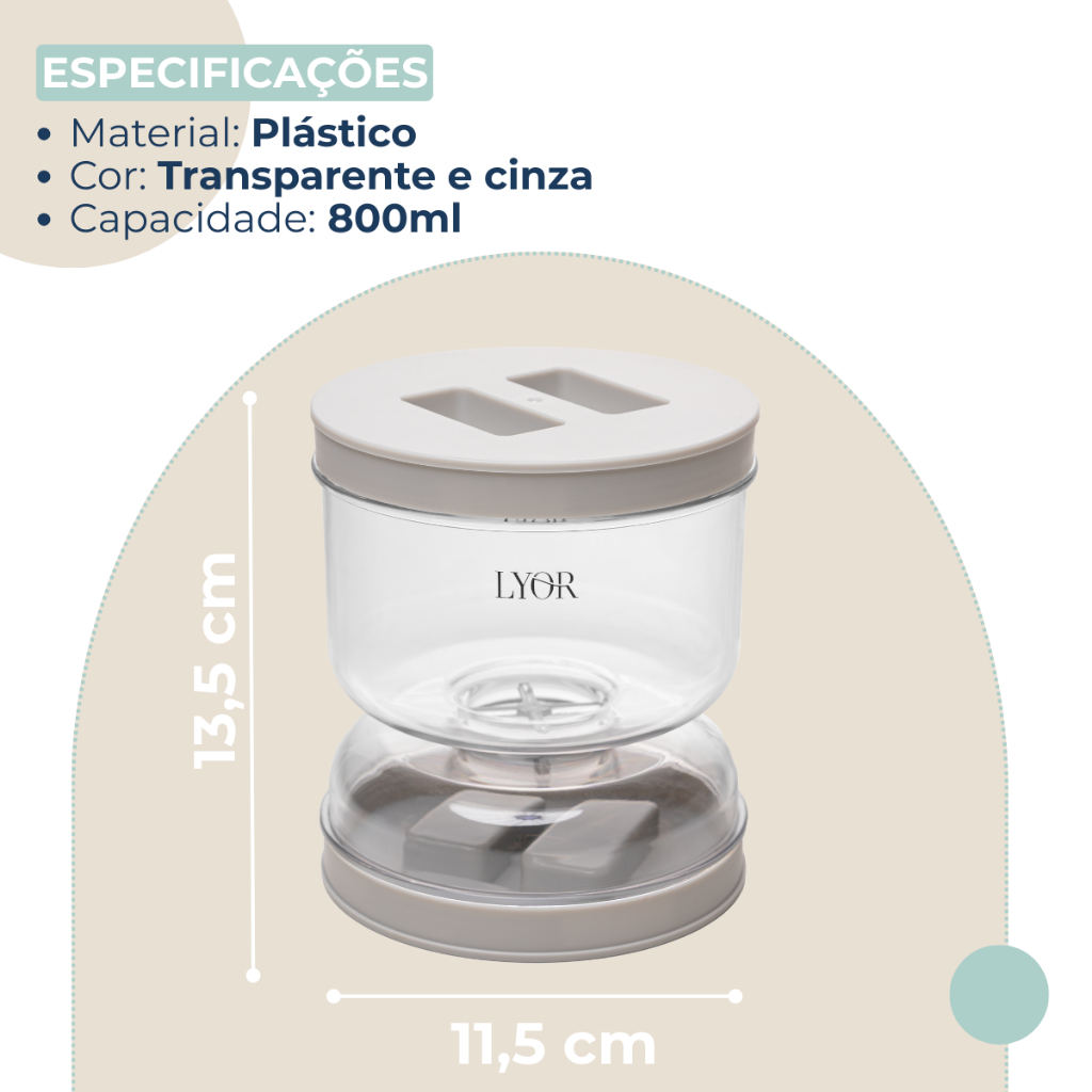 Pote de Armazenamento Hermético para Conservas com Separador de Líquido 800ml · foto 2
