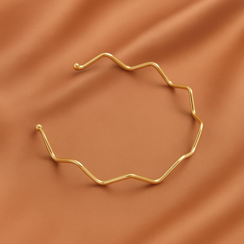 Pulseira Bracelete Ajustável Dourado Feminina Tendência 2026 Banhado a Ouro 18k com Garantia