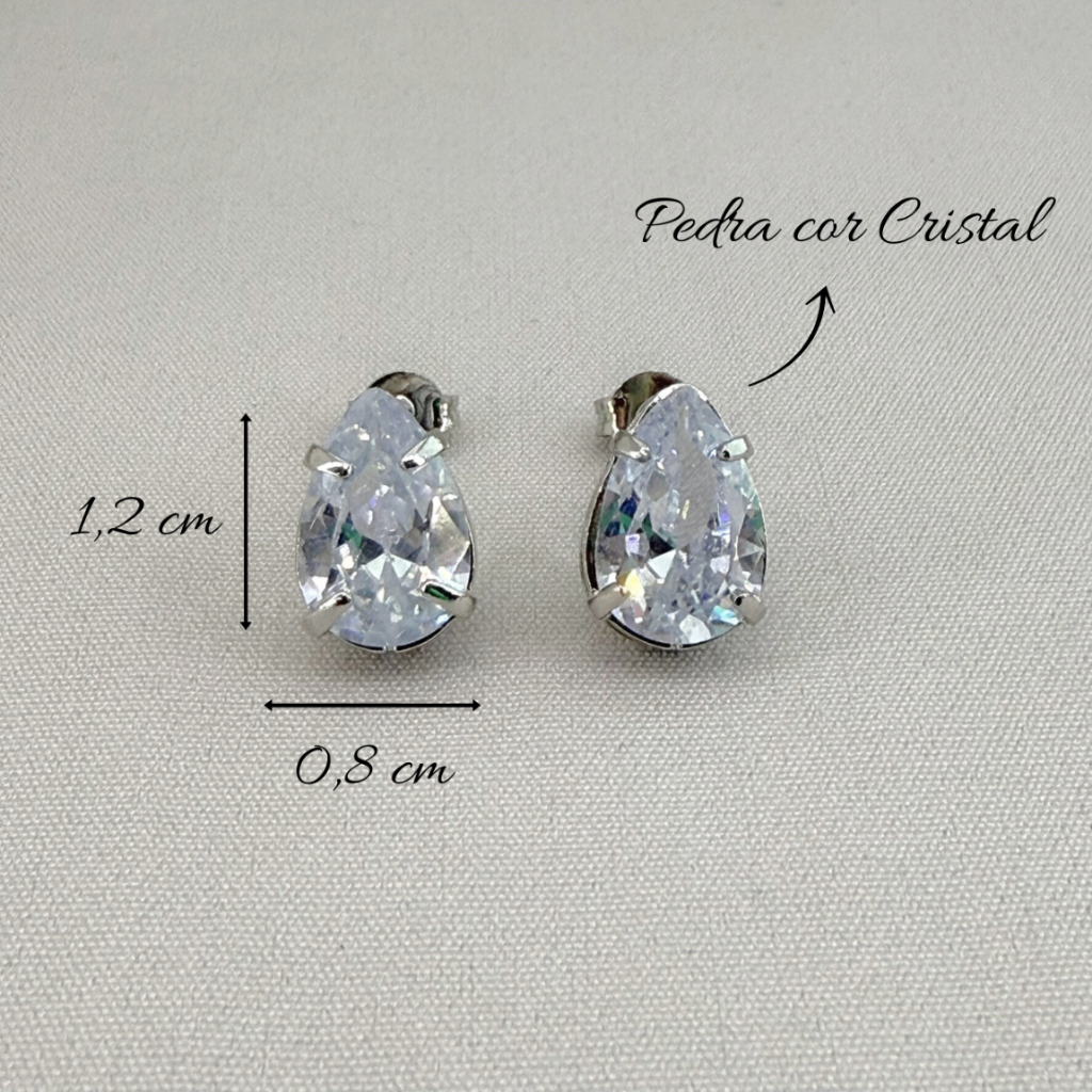 Conjunto Luxo Feminino Colar, Brinco e Pulseira Gota Cristal — imagem 2 de 2