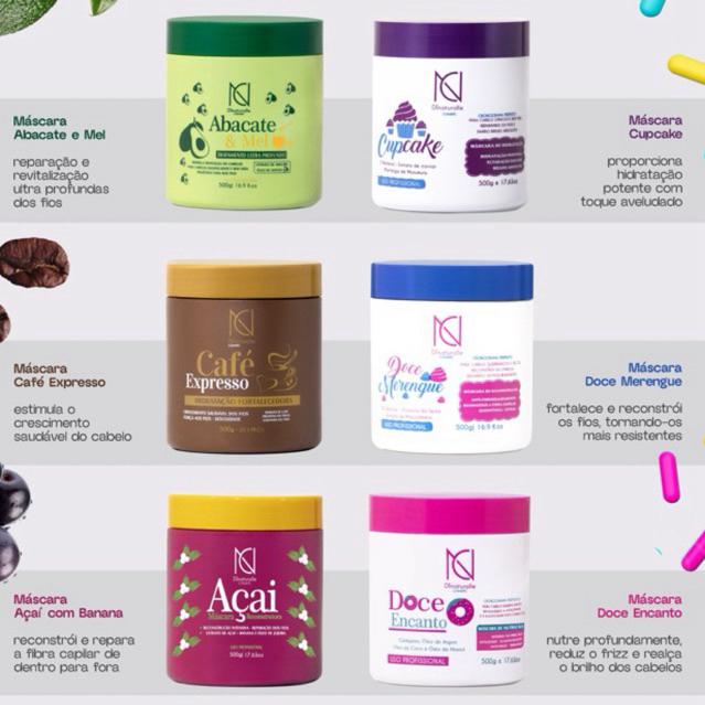 Tratamento Profissional Dinaturalle – Resultado de Salão com Hidratação, Nutrição e Reconstrução