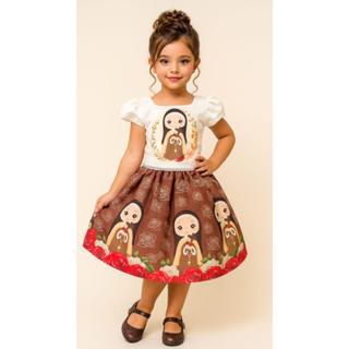 Vestido Temático Infantil Pérola Santa Terezinha em Oferta na Shopee