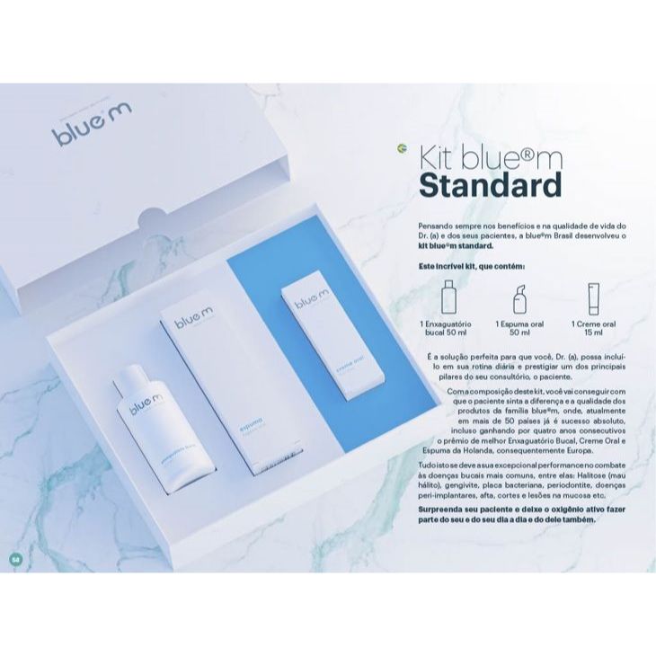 Kit Standard - BLUE-M COM Creme 15ml Enxaguatorio 50ml Espuma 50ml Blue M