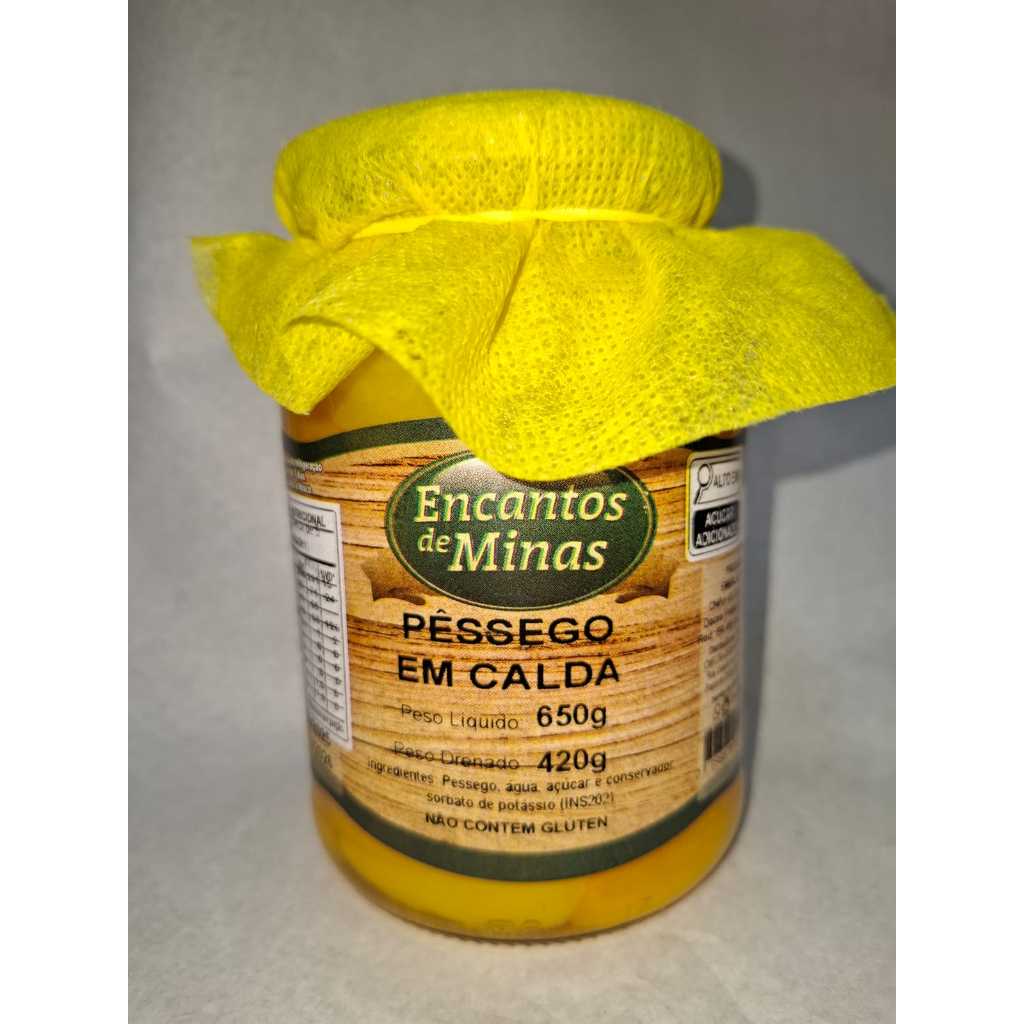 PESSEGO EM CALDA 650 GRS - PRODUTO ARTESANAL MINEIRO