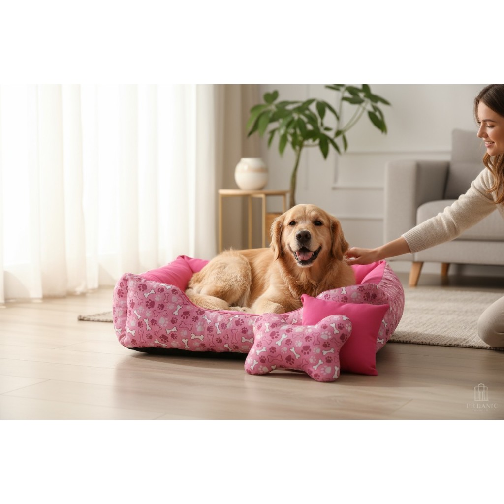 Cama para cachorro grande 1,00x0,80 Com Brinquedos que são 1 ossinho e 1 almofadinha